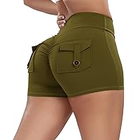 JO.HANNAH Gym Shorts for Women Workout Shorts Ladies High Waist Yoga Shorts Tummy Control with Pockets for Running Sports Activewear