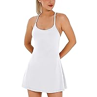Womens Tennis Dress, Workout Dress with Built-in Bra & Shorts Pockets Exercise Dress for Golf Athletic Dresses for Women