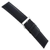 30mm Speidel Black Padded Oiled Leather Square Tip Mens Watch Band Reg 6050 020