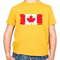 Canada Grunge Style Flag - Childrens/Kids Crewneck T-Shirt