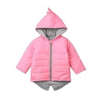Toddler Baby Girls Boys Winter Jacket Hooded Dinosaur Snowsuit Coat Kids Zipper Up Warm Blazer Jacket