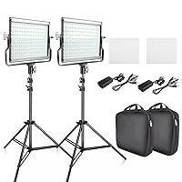 n/a L4500 LED Video Light Kit Dimmable 3200K-5600K 15W CRI 95 Studio Photo Lamps Metal Panel with Tripod for Shoot