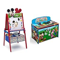 Wooden Double-Sided Easel with Storage - Greenguard Gold Certified, Disney Mickey Mouse & Deluxe Toy Box, Disney Mickey Mouse