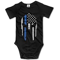Baby Thin Blue Line Punisher Romper Jumpsuit Bodysuit Black