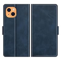 for iPhone 13 Case, Premium PU Leather Wallet Book Style Phone Case Flip Foldable Kickstand Cover with Card Slots for iPhone 13 Phone case (Blue)