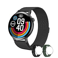 Smart Watch 2023 Bluetooth Call & Text Receive/Dial Smartwatch for Android & iOS Phone with 1.32’ HD Screen Fitness Tracker with Heart Rate Sleep Monitor Pedometer Waterproof for Women Men（Black）