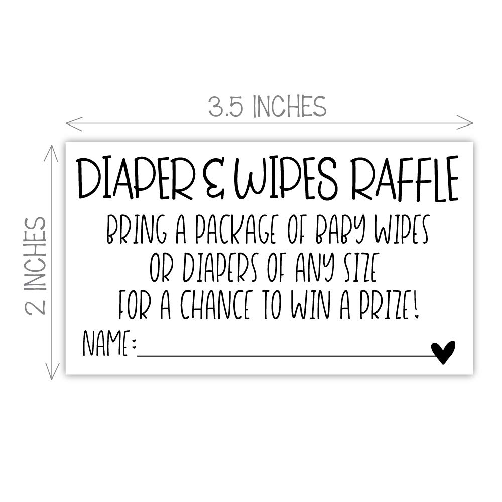 50 Diaper and Wipes Raffle Tickets - Baby Shower Invitation Insert - Game Activity for Baby Shower