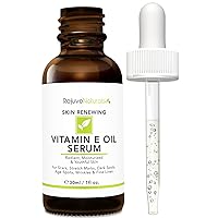 Vitamin E Oil Serum with Hyaluronic Acid, Retinol & Organic Aloe Vera. Visibly Reduce the Look of Scars, Stretch Marks, Dark Spots & Wrinkles for Hydrated & Youthful Skin. Face & Body Moisturizer, 1oz