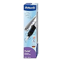 Twist Fountain Pen with 1 Ink Cartridge, Medium Nib, Silver, Boxed (947101)