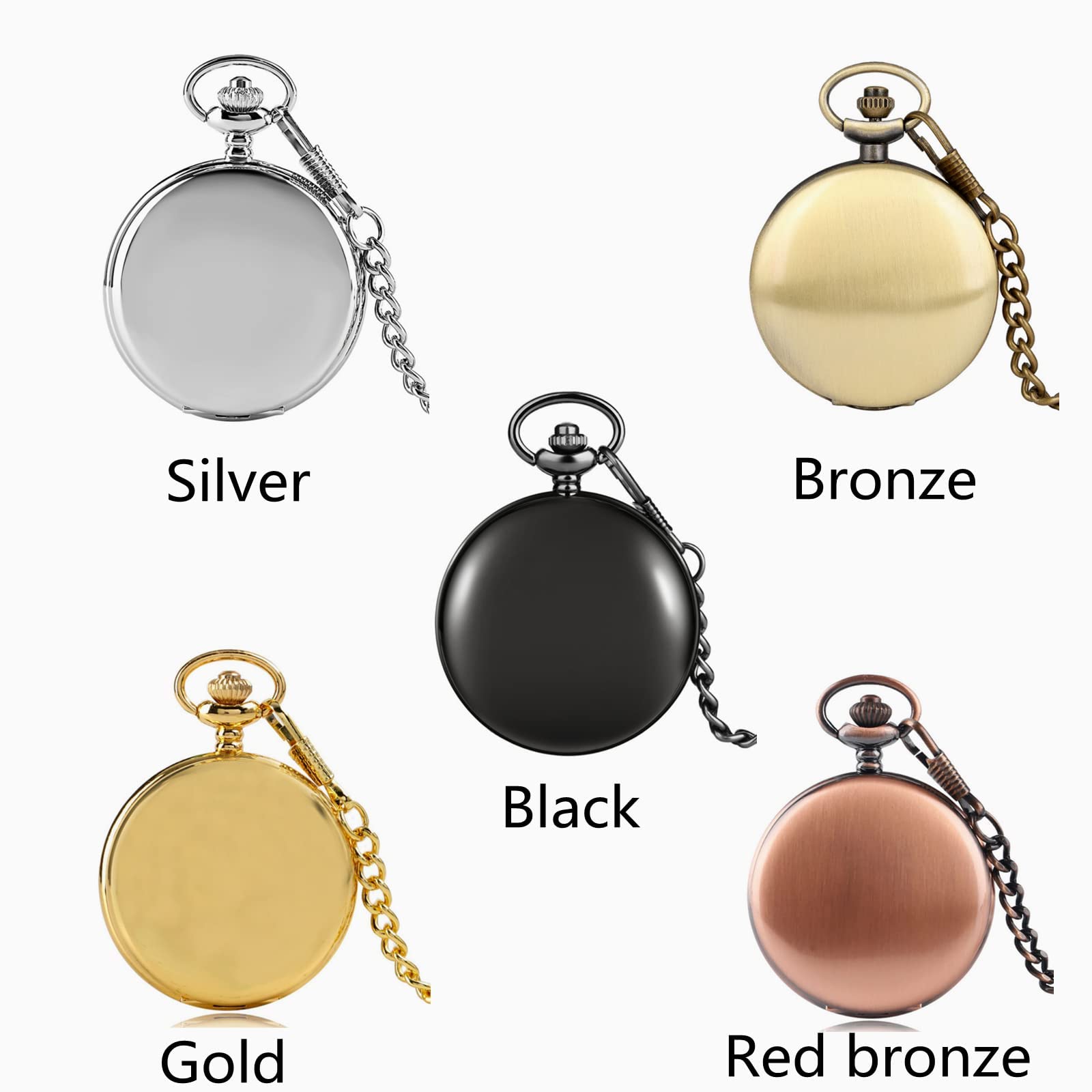 Personalized Pocket Watches with Photo and Text Quartz Vintage Pocket Watch with Chain for Men Women Birthday/Marry/Memorial Gift