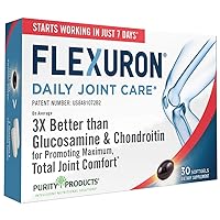 Purity Products Flexuron Joint Formula 3X Better Than Glucosamine and Chondroitin - Starts Working in just 7 Days - Krill Oil, Low Molecular Weight Hyaluronic Acid, Astaxanthin - 30 Count (1)