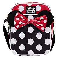 Loungefly Disney Minnie Mouse Rock the Dots Nylon Passport Crossbody Bag