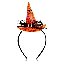Witch Headband Witches Hat Headband Halloween Witches Hat Small Witch Hats Toddler Witch Hat Mini Witch Hat Kids Witch Hat Witch Costume Hat Tiny Spiderweb Cute Witch Hat for Girl Baby Women Adult