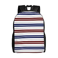 Red Blue White Gray Stripes Backpack For Women Men Large Capacity Laptop Backpack Travel Rucksack Fashion Casual Daypack