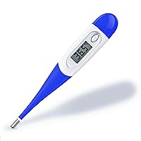 Accurate Digital Oral Thermometer for Kid, Baby, and Adult - Rectal and Underarm Temperature Measurement for Fever Monitoring (Blue)