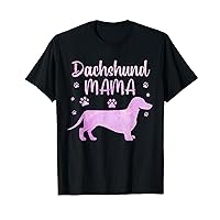 Funny Dachshund Mama Design For Women Girls Doxie Dog Lovers T-Shirt