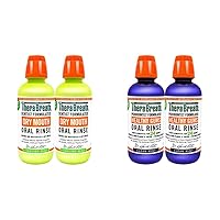TheraBreath Dry Mouth Oral Rinse, 16 Ounce Bottle (Pack of 2) and 24 Hour Healthy Gums Periodontist Formulated Oral Rinse, 16 Ounce (Pack of 2)