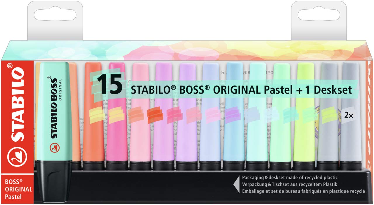 Mua STABILO 7015-2-5 Stabilo Highlighter, Boss Pastel, 15 Pieces, Desk Set  trên Amazon Nhật chính hãng 2023 | Fado