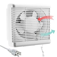 Window Shutter Exhaust Fan with Reversible Airflow 470CFM 10” Wall Mount Attic Fan Quiet Ventilation and Cooling for Bathroom Greenhouse,Garage, Attic
