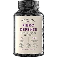 Crystal Star Fibro Defense, 150 Capsules - Breast & Uterine Health Between Periods - Natural Herbal Supplement Caps for Women - Vegetarian, Non GMO