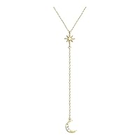 Sofia Milani - Women's Necklace 925 Silver - with Zirconia Stone - Moon Star Pendant