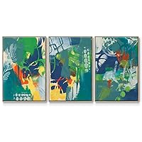 Nature 3 Piece Wall Art Paintings & Prints Colorful Tropical Foliage Graphics Modern Natural Floater Frame Hanging Artwork for Office Bedroom Kitchen - 24