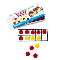 hand2mind-92856 Ten Frames with Math Counters for Kids Ages 5-8, Demonstration Ten Frame with Counters Clings, Two Color Counters for Counting, Sorting, and Grouping, Homeschool Supplies (44 Pieces)