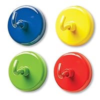 Learning Resources Super Strong Magnetic Hooks - 4 Pieces Sign Holders, Classroom Hooks, Teacher Supplies,Back to School Supplies