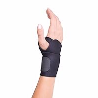 DonJoy Advantage DA161WW01-BLK Wrist Wrap for Sprains, Strains, Soreness, Stiffness, Wrap-Around, Lightweight Neoprene for Compression, Warmth, Adjustable to fit 5.5