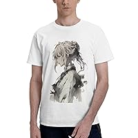 Anime Violet Evergarden T Shirt Man's Summer Cotton Crew Neck Fashion Tee Cool Casual Tops