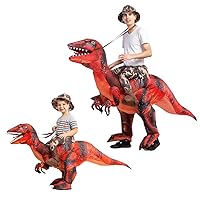 GOOSH Halloween Costumes Boys Girls Inflatable Dinosaur Costume 55IN for Kids and Inflatable Dinosaur Costume 72IN for Aldults Bundle