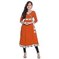 Women's Long Dress Cotton Tunic Party Wear Frock Suit Animal Print Maxi Orange Color Plus Size
