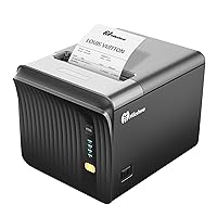 Thermal Receipt Printer 80mm POS Portable Restaurant Kitchen Printer with USB Serial Ethernet LAN for Mac Windows Support Cash Drawer