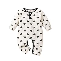 Infant Baby Boys Girls Cute Jumpsuit Valentine's Day Heart Printed Romper Fashion Warm Baby Girl Dresses 9-12