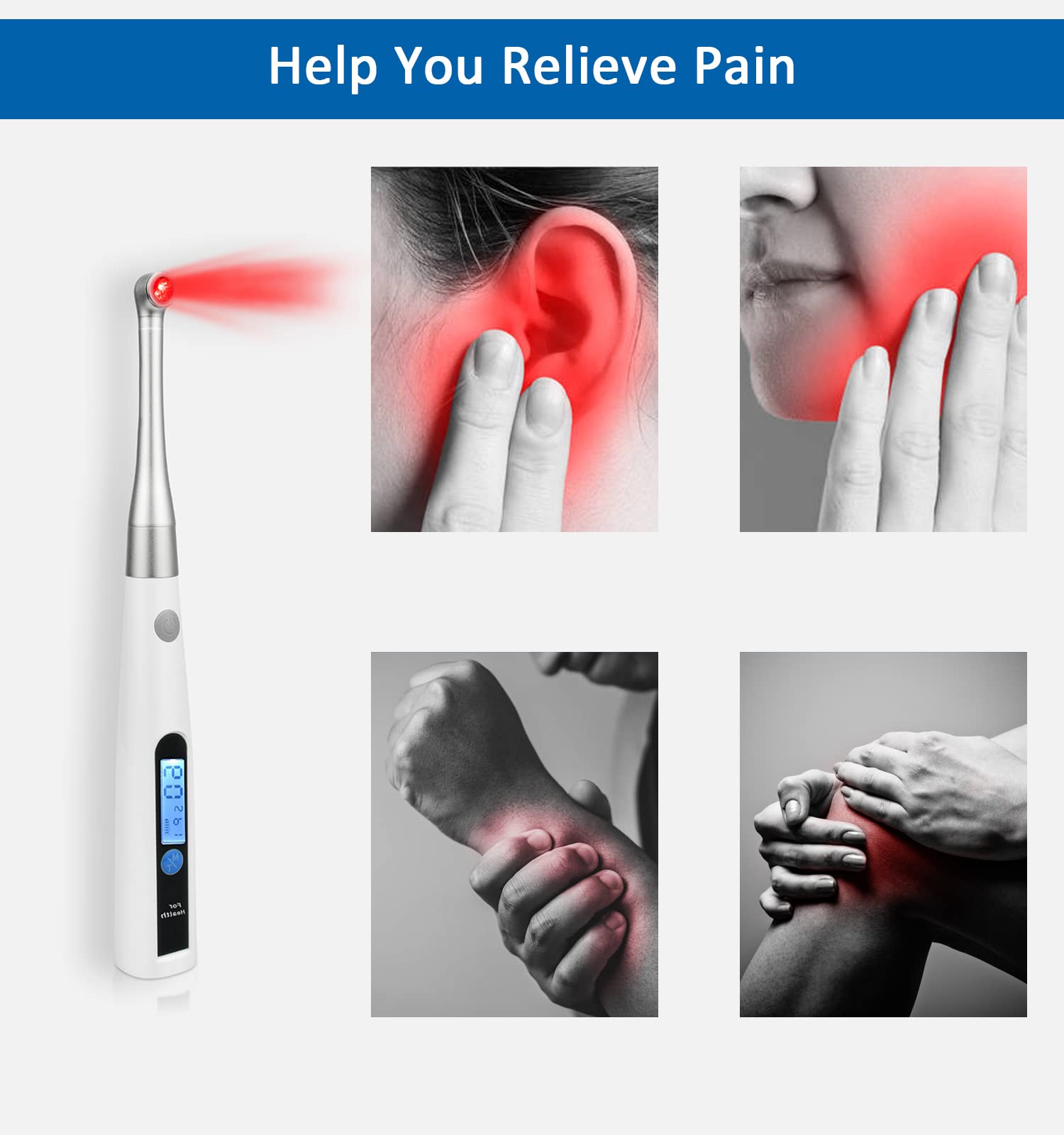 MCWOFI Red Light Therapy Device, Cold Sore for Pain Relief and Canker Lip Sore Management, with 660nm, 850nm Wavelengths