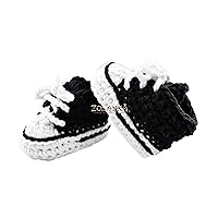 Black Newborn Baby Boy Crochet Bootie, 0-12 months, Handmade Infant Shoes
