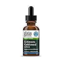 Gaia Herbs Echinacea Goldenseal Supreme Liquid Extract - Immune Support Supplement to Help Maintain Mucus Membrane Function - With Echinacea, Goldenseal Root & St. John’s Wort - 1 Fl Oz (15 Servings)