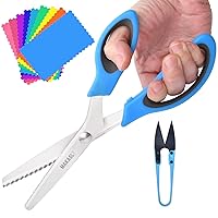 1pc Pinking Shears For Fabric Cutting,Zig Zag Scissors,Scrapbook Scissors  Decorative Edge,Great For Many Kinds Of Sewing Fabrics Leather And Craft  Paper,Professional Handheld Dressmaking,Craft Scissors Serrated  Scissors,Lace Scissors