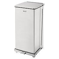 Commercial Products Stainless Steel Step Trash Can, 13-Gallon, Square, Silver, Good with Infectious Waste in Doctors Office/Hospital/Medical/Healthcare Facilities