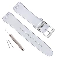 GreenOlive Silver Plated Stainless Steel Buckle Waterproof Silicone Rubber Watch Strap Watch Band
