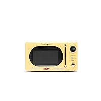 Nostalgia NRMO7YW6A Retro Compact Countertop Microwave Oven, 0.7 Cu. Ft. 700-Watts with LED Digital Display, Child Lock, Easy Clean Interior, Yellow