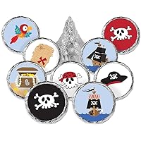 Pirate Birthday Party Favor Stickers - 180 Labels