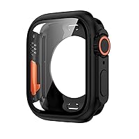 CZKE Upgrade To Ultra Watch Case For Apple Watch 44mm 45mm 40mm 41mm Hard PC Front and Rear Bumper Case iWatch Series 8 7 6 5 4 SE Cover (Color : Black, Size : 40mm)