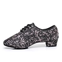 AOQUNFS Women Latin Ballroom Dance Shoes Lace-up Modern Salsa Practice Perfermance Dance Shoes,Model MF-2802-XK