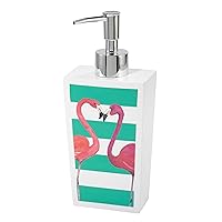 Lotion Pump/Soap Dispenser, Multipurpose Bathroom Accessories, Stylish Home Decor (Flamingo Paradise Collection)