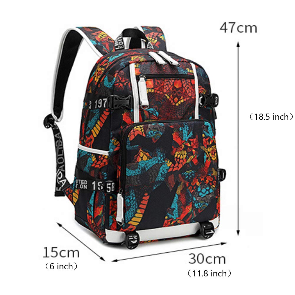 fanwenfeng Basketball Player Star Doncic Multifunction Backpack Travel Student Backpack Fans Bookbag For Men Women (Style 6)