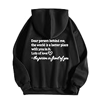 Women Oversized Hoodie Trendy Fall Long Sleeve Hooded Sweatshirts Funny Sayings Print Y2K Fashion Streetwear 2023