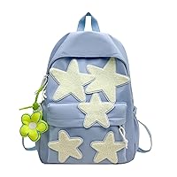 Y2k Backpack for Women Aesthetic Bags with Star Graphic Vintage Coquette Bags Y2k Fashion Cyber Bag(style5-blue)
