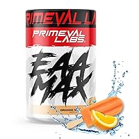 Primeval Labs EAA Max, BCAA Perfect Amino Acid Powder - Pre or Post Workout Muscle Recovery - BCAAs, EAAs, Electrolytes, Supports Hydration & Performance, Keto Friendly (Orange Sherbet)