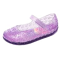 Kids Sandals Girls Jelly Shoes For Girls Princess Birthday Sandals For Little Girls Toddler Mary Jane Sandals（Purple,11.5